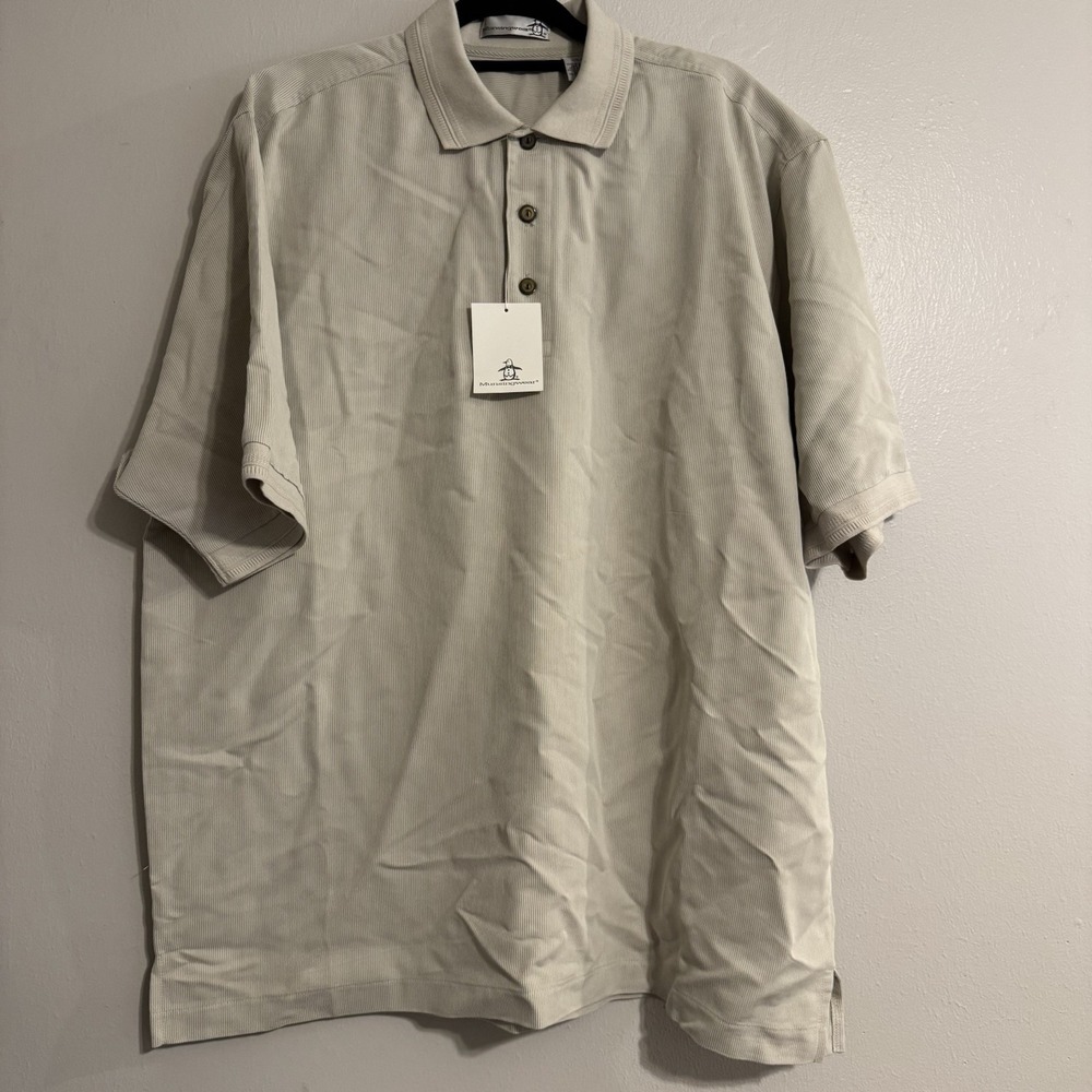 Vtg Munsingwear Polo Shirt Mens XL Multicolor Striped Penguin Logo Made in USA